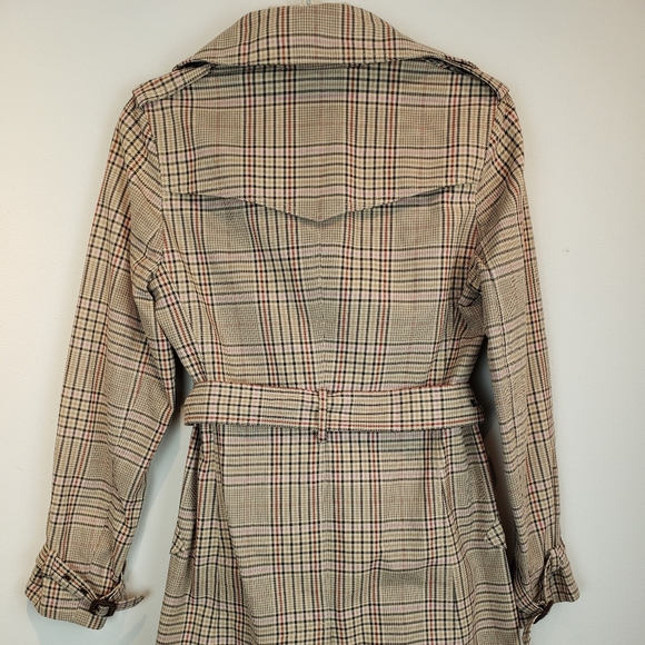 Express Plaid Trench Coat Sz SMALL - Picture 5 of 5